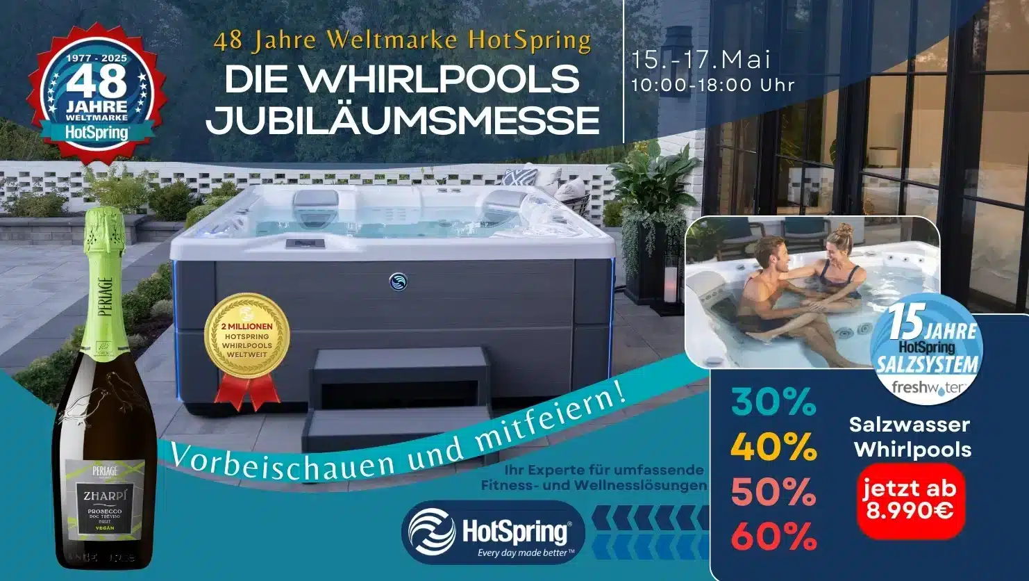 HotSpring Whirlpool im Garten – Jubiläumsrabatt sichern